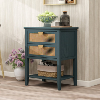 Table d'appoint 2 tiroirs, table de bout