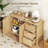 Fluted Storage Cabinet 2 Door with Drawer & Adjustable Shelf-1887966491