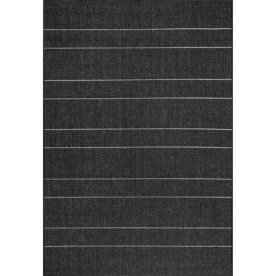 Randall Striped Machine Woven / Power Loomed Indoor/Outdoor Patio Rug