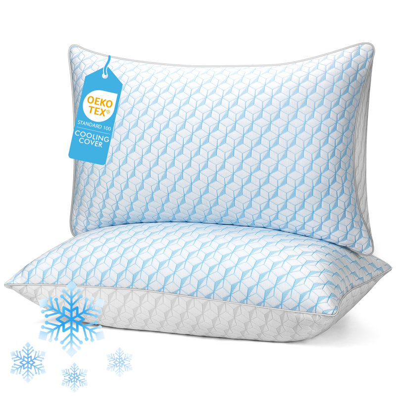 Oreillers de lit de luxe grand luxe rafraîchissant - Oreillers de lit de la collection Hotel et coussins rembourrés en microfibre moyenne ferme