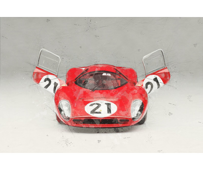 «Ferrari 330 P4 Front» par Stephen Chambers, impression sur toile tendue, H 15 po x l 18 po x P 1,5 po