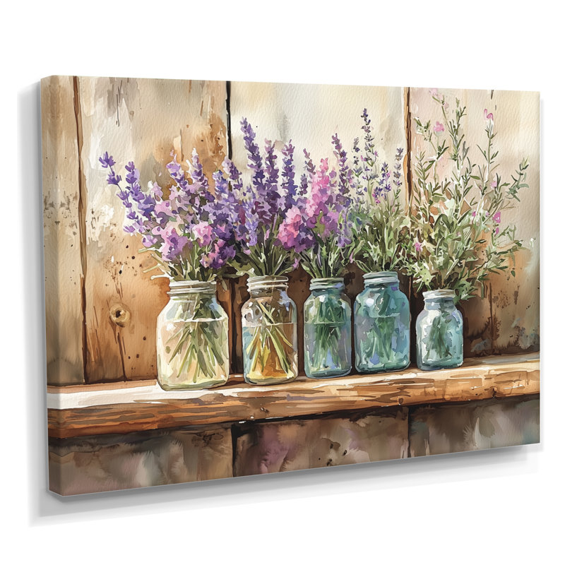 Lavande et bouquet de romarin II - Lavande, art mural, H 30 po x l 40 po, Toile tendue sur cadre, Ne s’applique pas