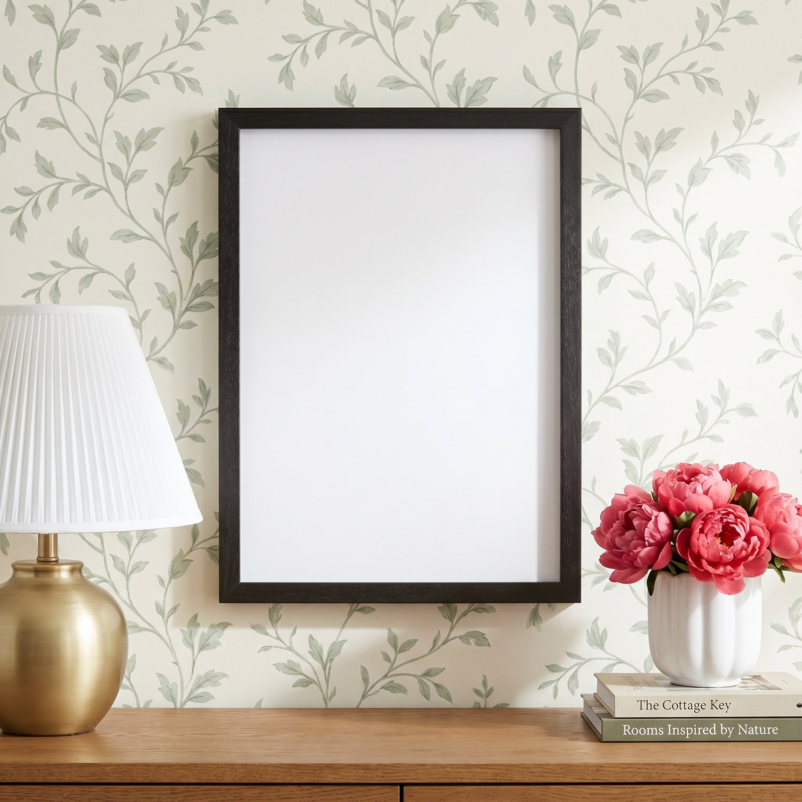 Arte Floreale 1 by Romina Gadler, Black Canvas Framed, 38" H x 26.5" W