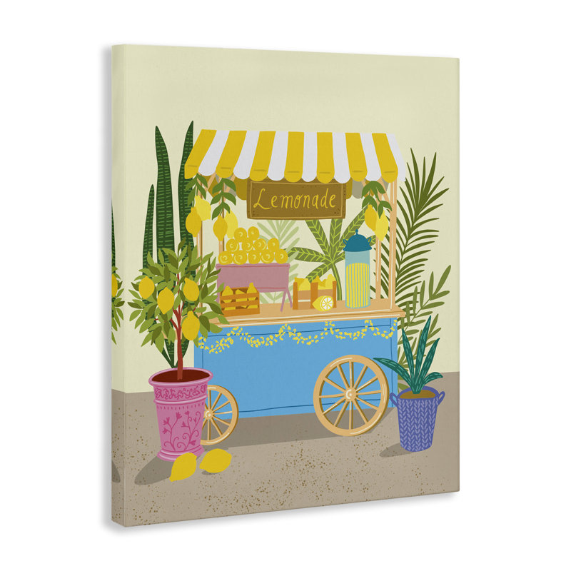 «Food Market Lemonade Stand», art mural sur toile par Jo Reid, H 30 po x l 24 po