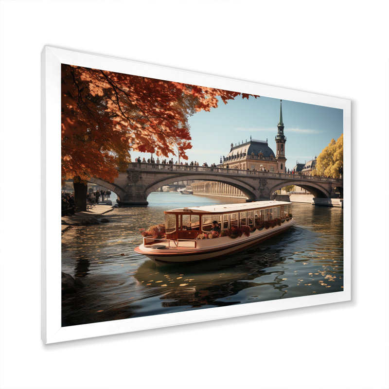 «Copenhagen Danemark Canal City III», reproduction sur toile, H 16 po x l 32 po x P 1 po, Cadre simple blanc