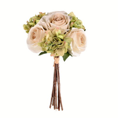 13" Artificial Rose and Hydrangea Bouquet