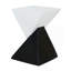 Table d'appoint moderne à motif géométrique MGO moderne noir et blanc pour salon, patio, jardin, base H 18 po x l 12,5 po-1772812064