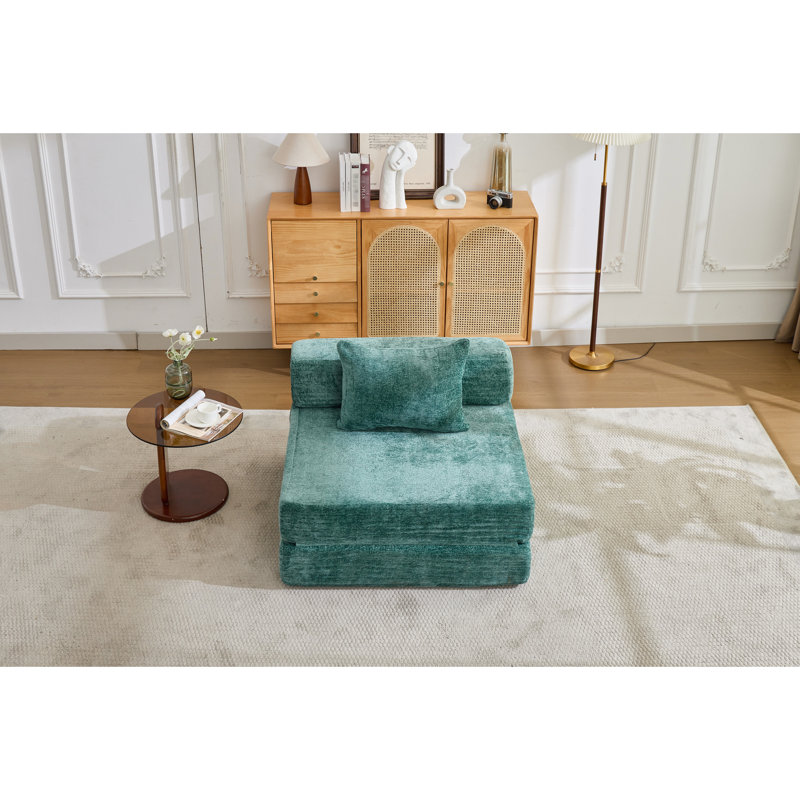 Lit simple convertible foncé, avec cadre de compression fixe, tissu en chenille pour lire dans un lit en dortoir, bricolage modulaire