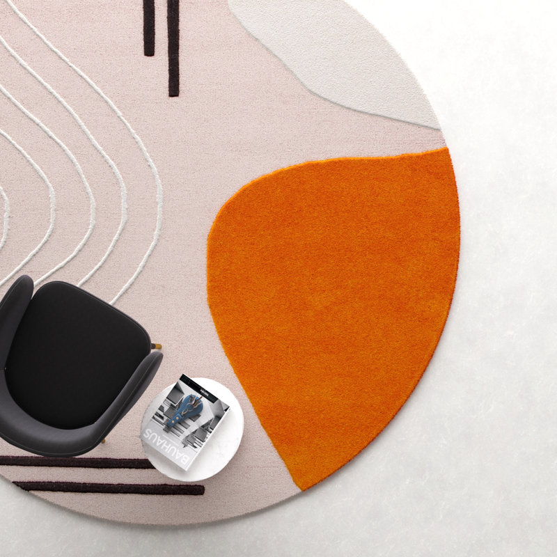 Felipe Wool Abstract Indoor Rug, Round 8'
