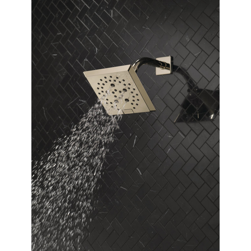 Pomme de douche réglable avec technologie H2Okinetic, Nickel poli Lumicoat