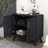 Mid Century Modern Fluted Sideboard Cabinet with Adjustable Shelves & Solid Wood Legs, Buffet Cabinet with Storage-1581392169