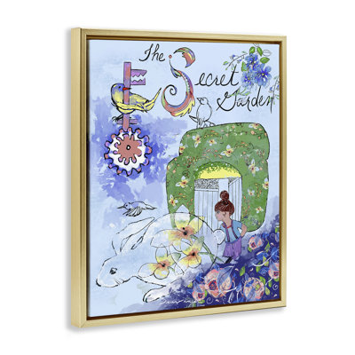 Cadre flottant Secret Garden Folk Illustration, design par Susan Lugar