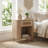 Cord End Table with Storage Drawer and Open Shelf Nightstand for Living Room, Bedroom-1099541402