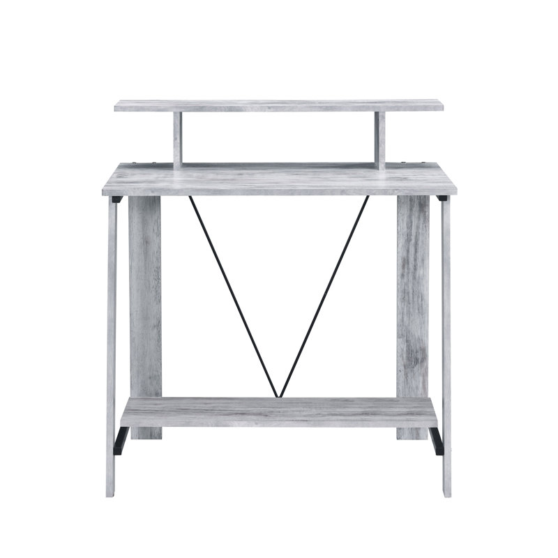 Bureau d'écriture antique blanc et noir avec tablette supérieure