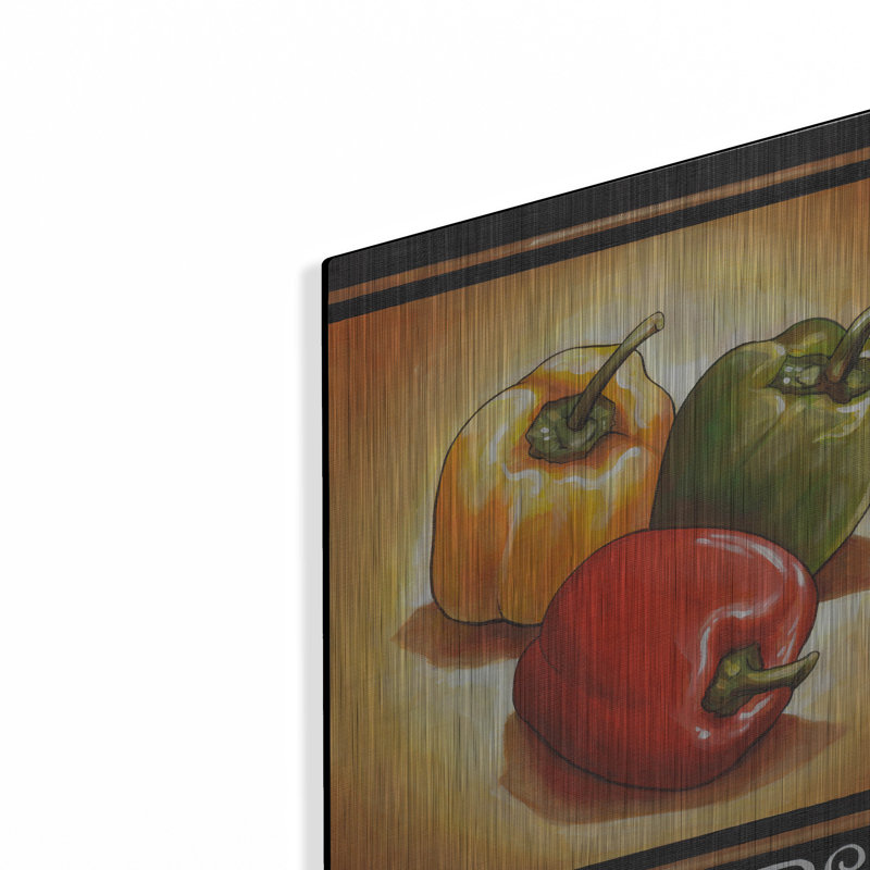 Art mural en métal Red Barrel Studio® «Market Sign Peppers» par Cathy Horvath-Buchanan, H 16 po x l 12 po