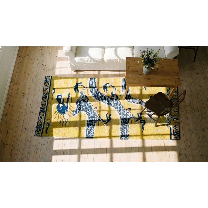 Hand Knotted Wool Floral Area Rug