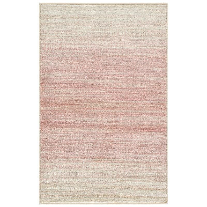 Tapis rose / ivoire Teagan, Rectangle 2 pi 6 po x 4 pi
