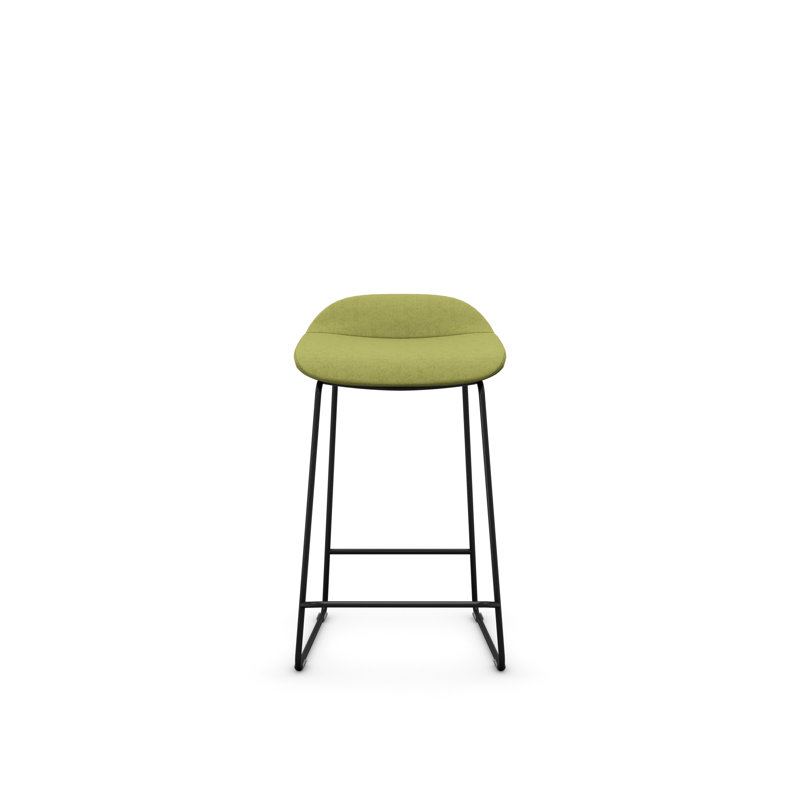 Tabouret Lilly , Noir, Polyester pomme, Tabouret de comptoir (siège d'une hauteur de 24 p