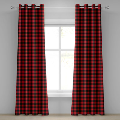 Rideau à œillets 2 panneaux Red Barrel Studio®, 50 po, orange noir