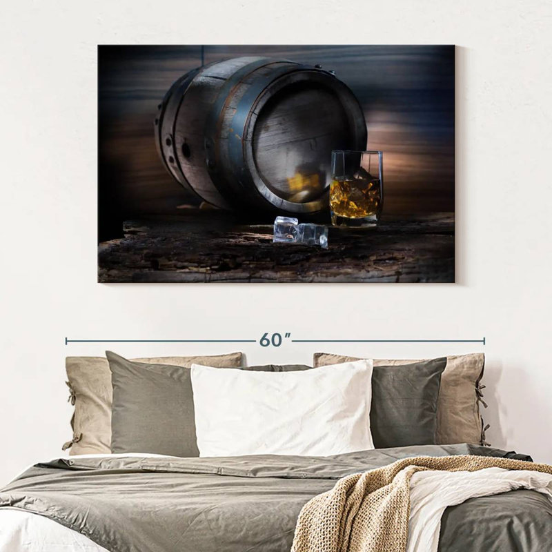 «Whiskey Barrel», reproduction sur toile, H 34 po x l 51 po x P 1,25 po