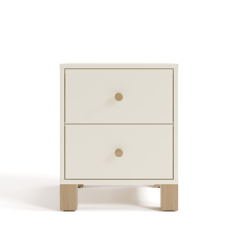 California 2 Drawer Nightstand, Frosted Oat
