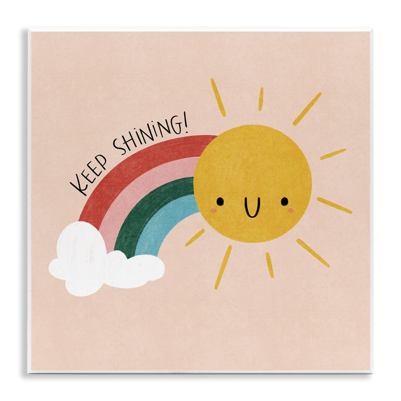 Keep Shining Inspirational Rainbow Wall Plaque, design by Sarah Hickman