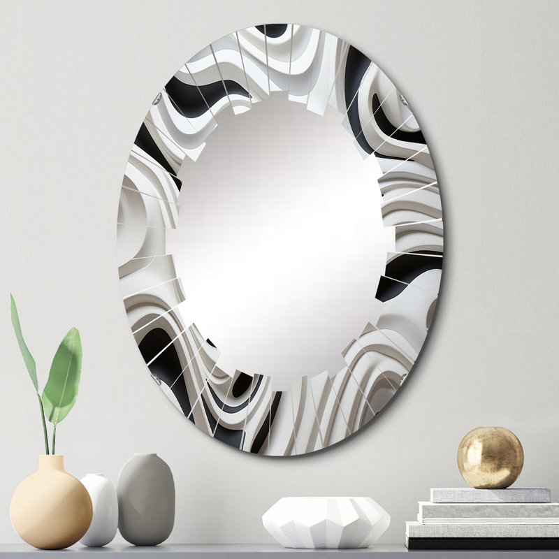 Olaoluwa - Miroir mural moderne ovale, 30 po x 20 po