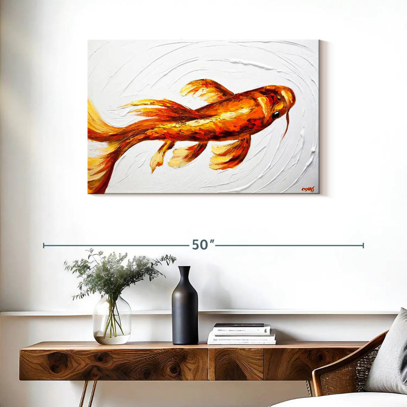 Poisson koi orange, H 24 po x l 36 po