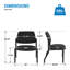 Chaise d'invité sans accoudoirs Donde Big & Tall, capacité de charge de 500 lb