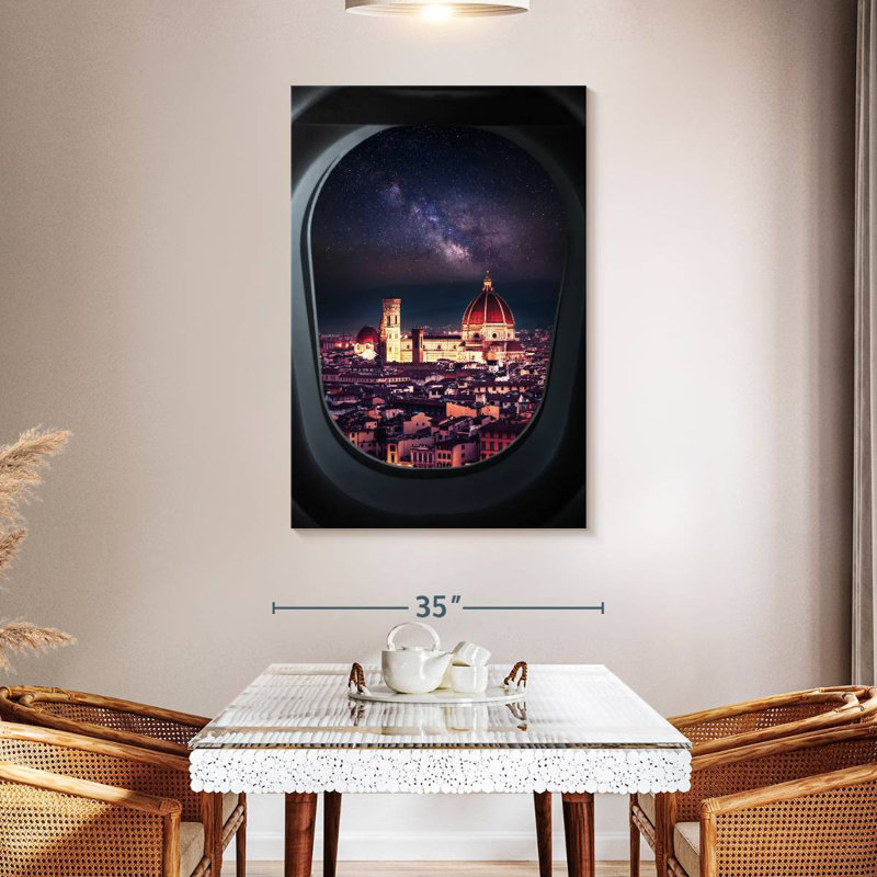 Aime Florence vue d'une fenêtre d'avion, H 24 po x l 16 po