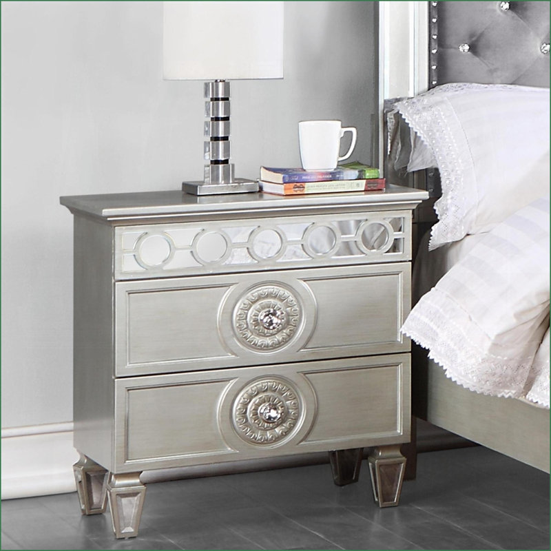 Table de chevet 2 tiroirs Modern Glam