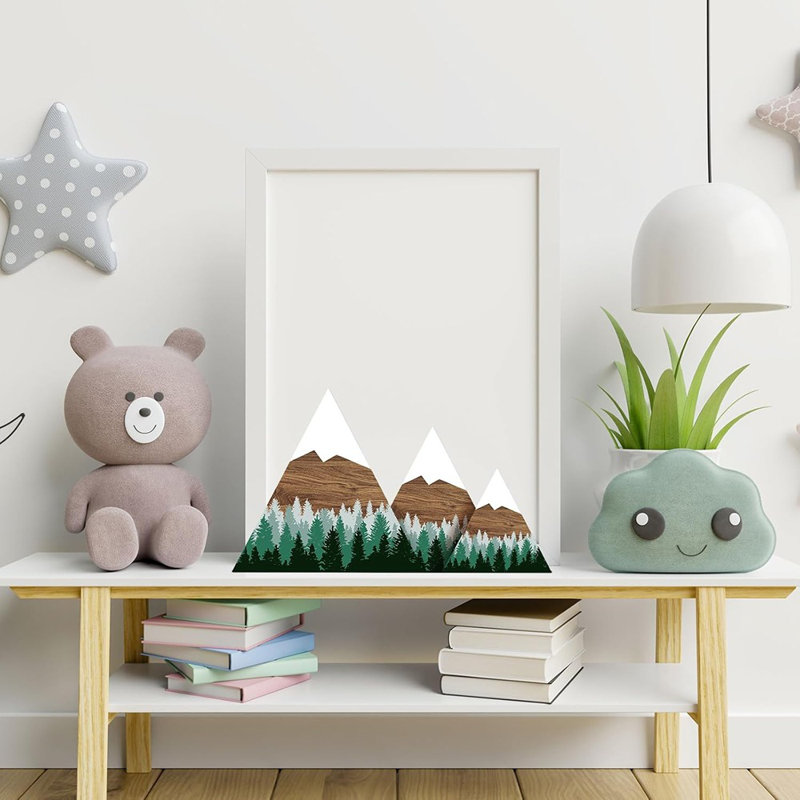 Plaque de montagne en bois - vert