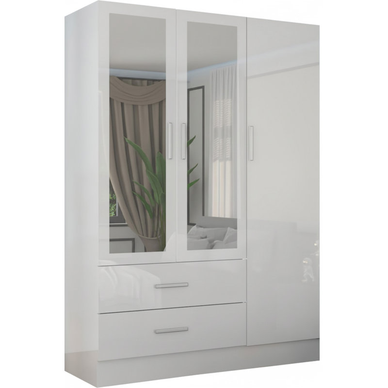 Manufactured Wood Wardrobe, White