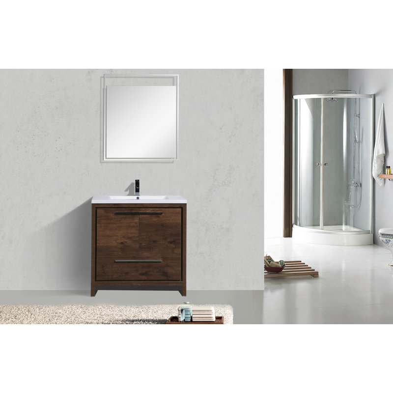 Base de meuble-lavabo simple 36 po seulement, Bois de rose