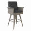 Tabouret de bar pivotant extérieur en osier 30 po avec coussin résistant à l'eau