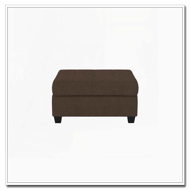 Repose-pieds de rangement moderne avec dessus capitonné, Chocolat