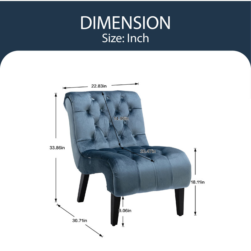 Guendalina Velvet Accent Chair, Blue Velvet