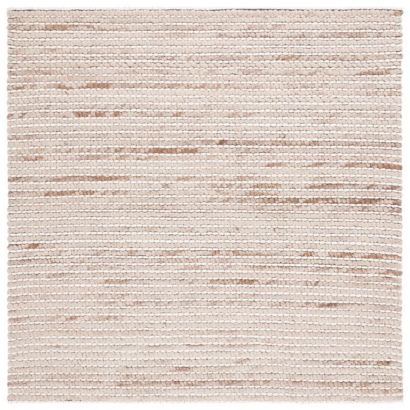 Sumler Hand Woven Wool Striped Rug, Square 6'