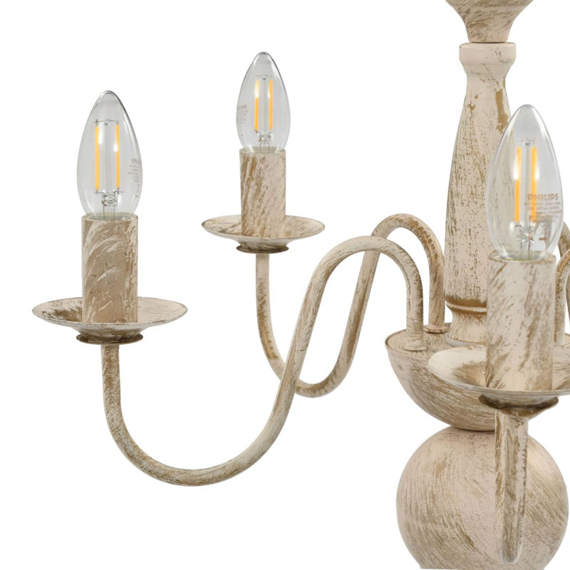Cheesman 5 - Light Candle Style Chandelier, Beige
