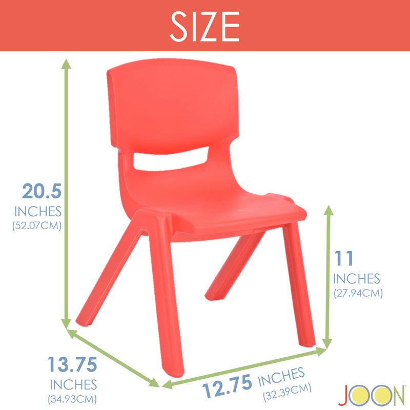 Tisbury 11" Kids Classroom Chair, Stackable, Red