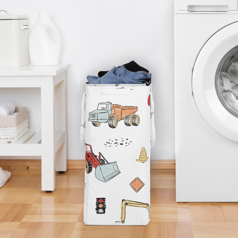 Construction Truck Foldable Laundry Hamper with Handles by Sweet Jojo Designs