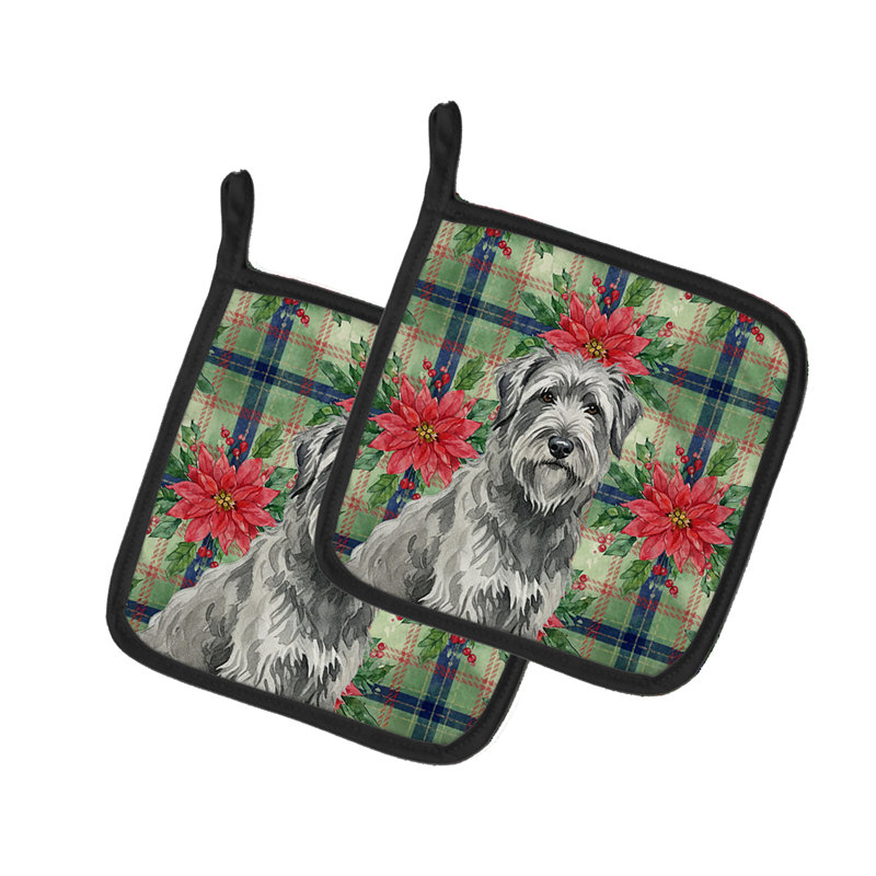 Paire de poignées de Noël gris Briard