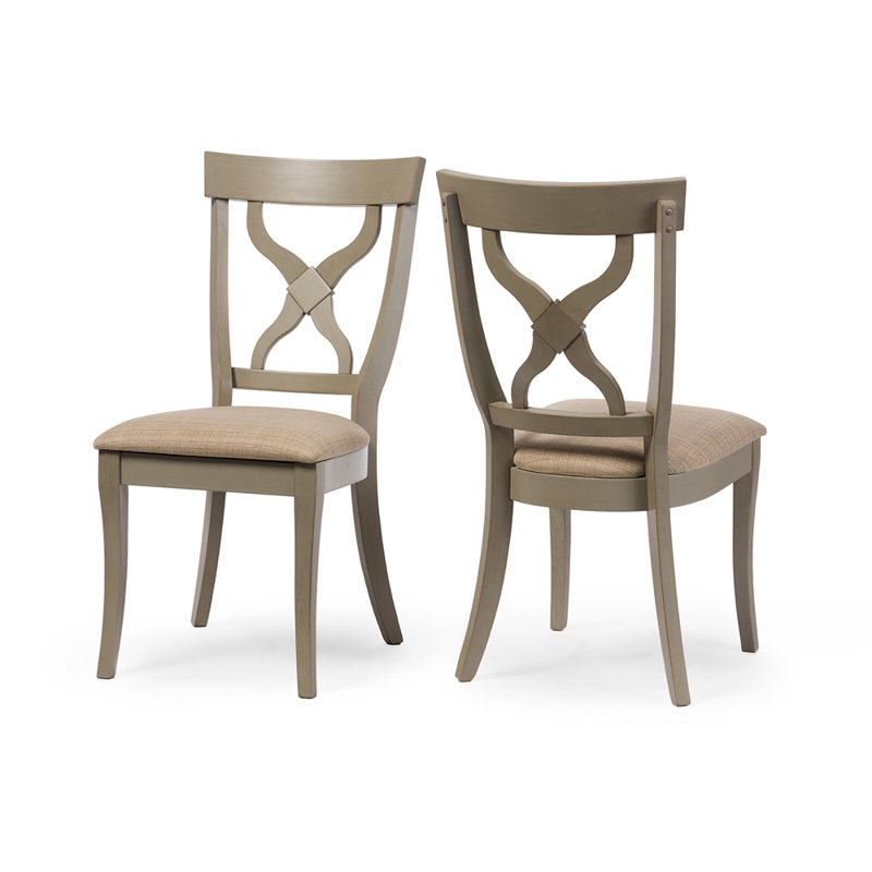 Chaise d'appoint à dossier en croix gris