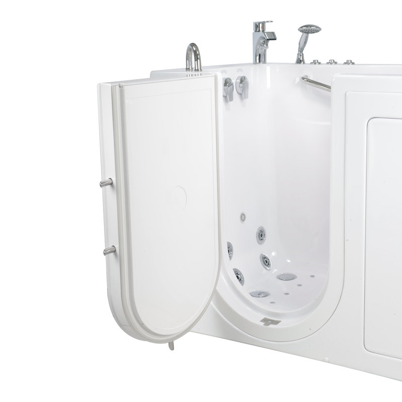 Monaco 52'' White Acrylic Walk-In Whirlpool Bathtub