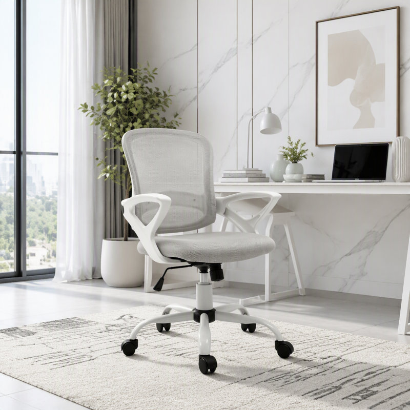 Chaise de bureau en maille à dossier moyen avec fonction berçante