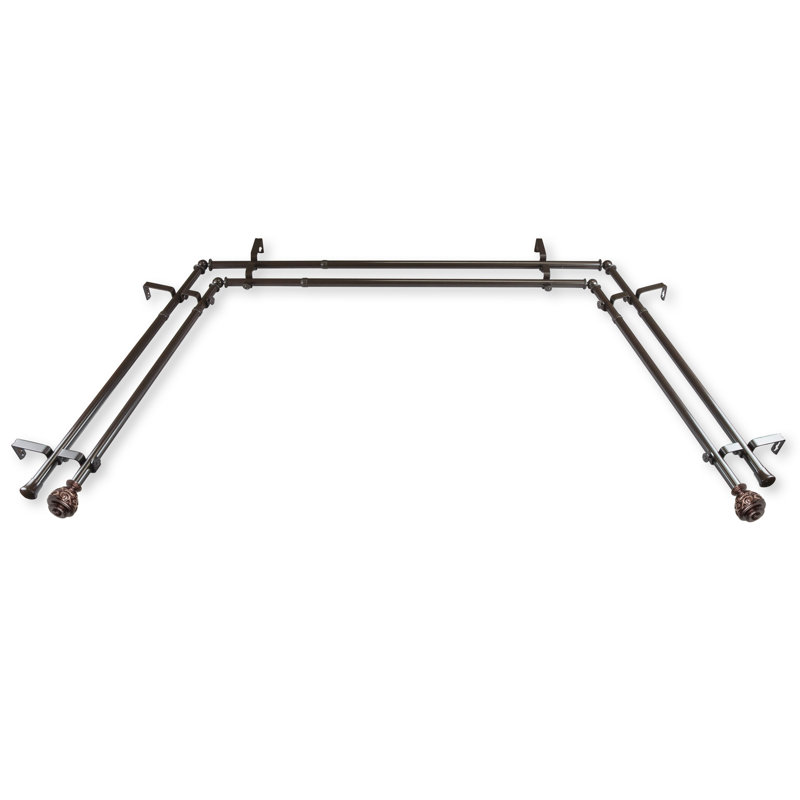 Tringle à rideaux double réglable 0,81 "Charleen, Cacao