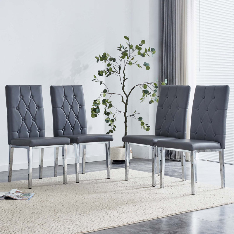 4-Piece Dining Chair Set, Gray