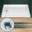 Base de douche simple à seuil bas 60 po x L 36 po ADA avec seuil de type incliné, plateau de douche antidérapant à trois brides, surface ouverte brillante assortie, accès pour fauteuil roulant, profil bas, blanc-128706591