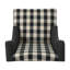 Fauteuil club en tissu à haut dossier avec damier noir et gris anthracite, confortable et élégant pour les espaces de vie modernes