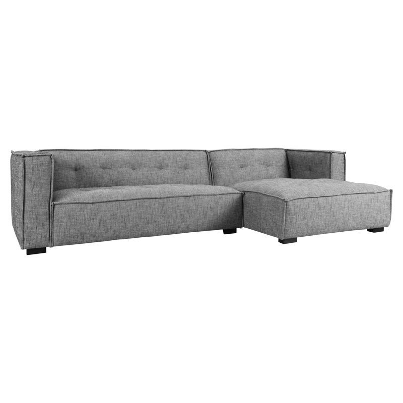 Element 2Pc Sectional W/RAF Chaise, Gray Polyester Blend